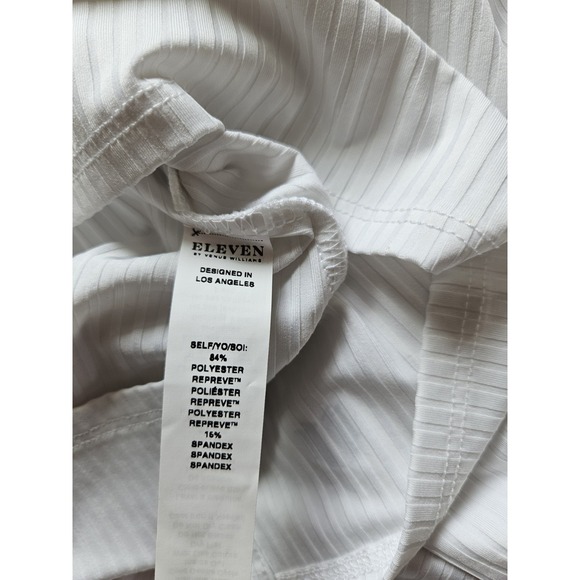 NWT ELEVEN By Venus Williams Love to Love Rib Tee "White", Size Medium, MSRP $58 - Picture 7 of 7